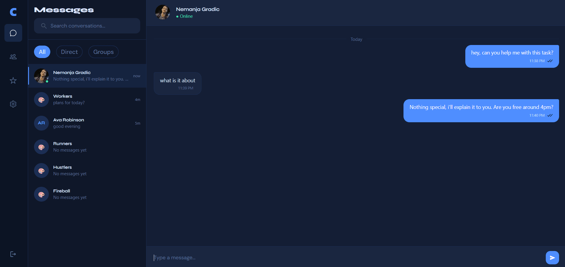 Screenshot of ChatFlux